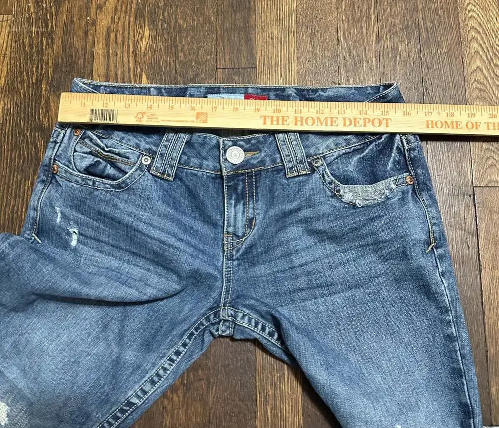 Y2K 90’s Aeropostale Chelsea Skinny Bootcut Distressed Denim Jeans Low Rise 9/10